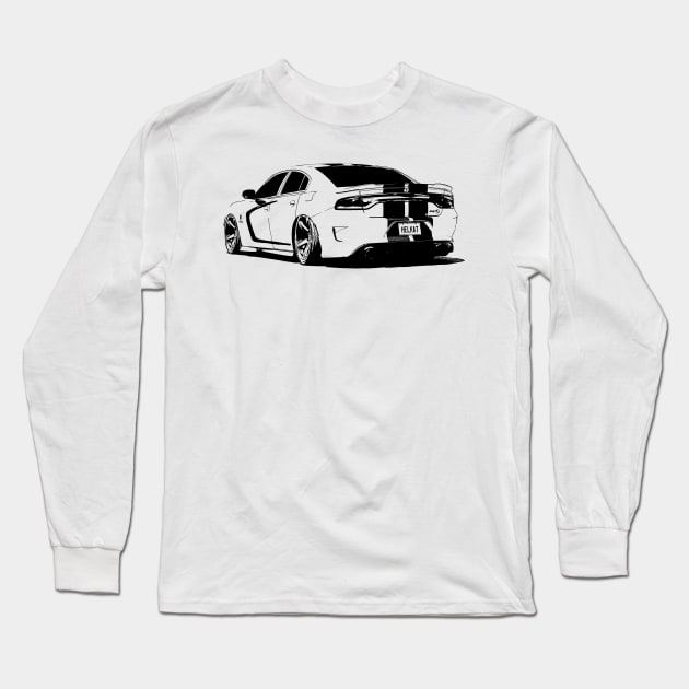 Dodge Charger Hellcat - stylized Long Sleeve T-Shirt by mal_photography